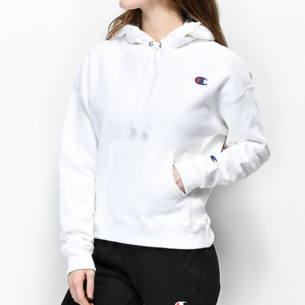 Champion Reverse Weave White Hoodie